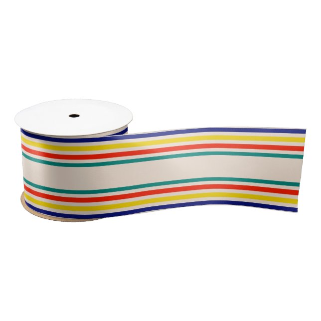 Vintage Bold Striped Ribbon Satin Ribbon (Spool)