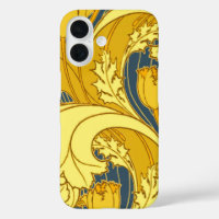 Vintage Bold Tulip Blue Gold Pattern