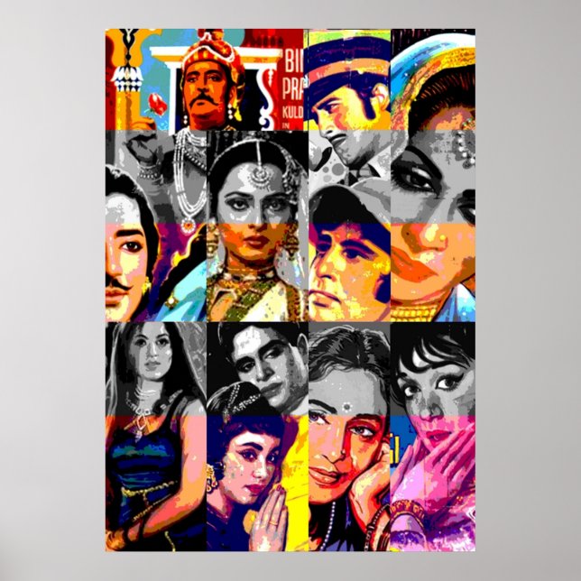 Vintage Bollywood Pattern 3 Poster (Front)