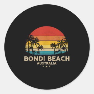 Vintage Bondi Beach - Australia Beach Souvenir Classic Round Sticker