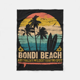 Vintage Bondi Beach, Australias Wildest Surfing Sp Fleece Blanket