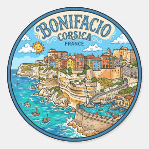 Vintage Bonifacio Corsica France France Classic Round Sticker