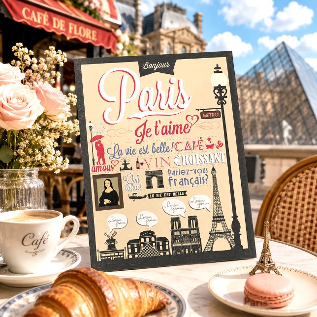 Vintage Bonjour Paris Postcard (Creator Uploaded)