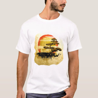 Vintage bonsai tree graphic in sepia tones T-Shirt