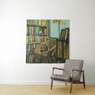 Vintage book artwork tapestry
