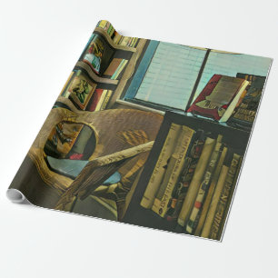 Vintage book artwork wrapping paper