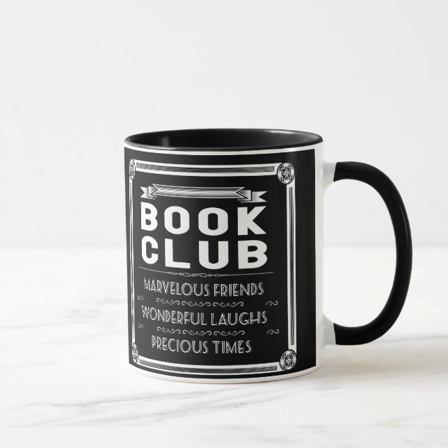 Vintage Book Club Typography Mug (Right)