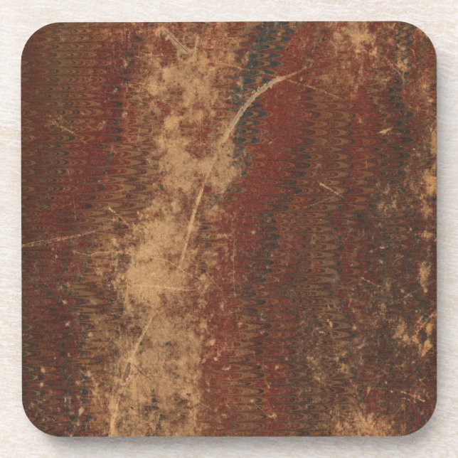Vintage book cover, retro faux leather bound coaster (Front)