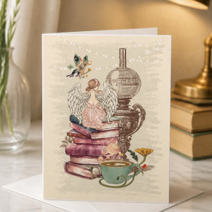 Vintage Book Fairy Note Card (Blank Inside)