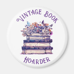 Vintage Book Hoarder Magnet