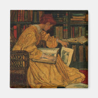 Vintage Book Lover Art Print | Art Nouveau Woman 