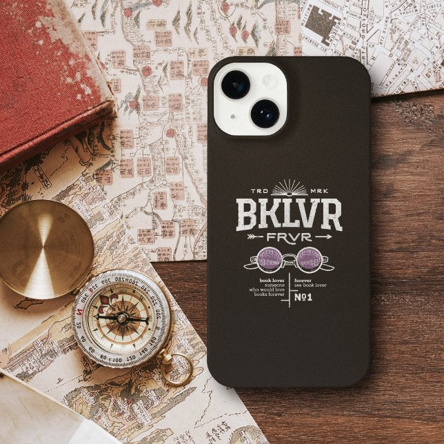 Vintage Book Lover BKLVR iPhone Case (Vintage Book Lover BKLVR iPhone 15 Case)