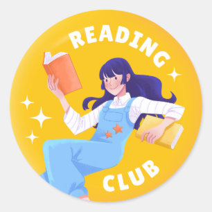 Vintage Book Lover   book club vibes   book Lover Classic Round Sticker