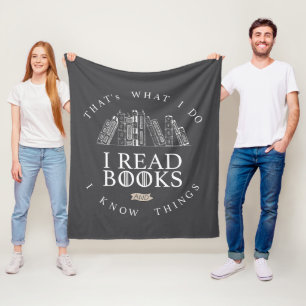 Vintage Book Lover Reading Quote Design Fleece Blanket