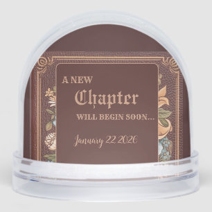 Vintage Book New Chapter Wedding Shower Snowglobe