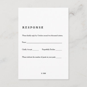 Vintage book page RSVP card