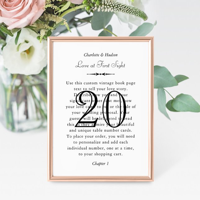 Vintage Book Page Wedding Table Number (Creator Uploaded)