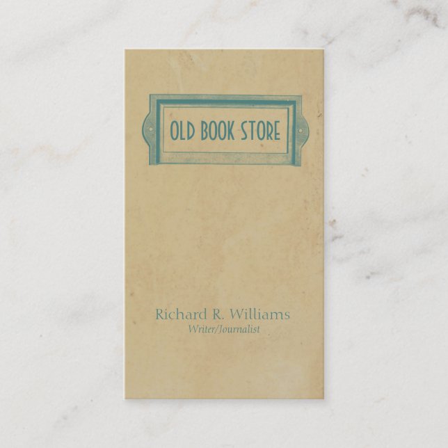 Vintage Book Plate Library Business Card (Front)