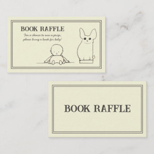 Vintage Book Raffle Baby Shower Enclosure Card