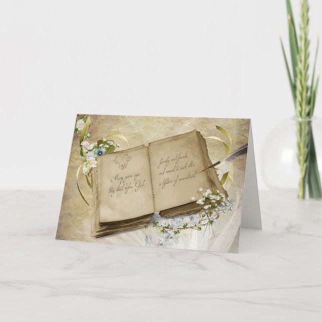 Vintage Book Wedding Anniversary Card (Front)