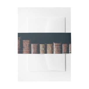Vintage Bookcase Invitation Belly Band