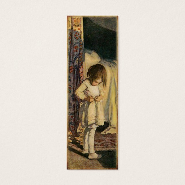 Vintage Bookmark Card with Cute Illustration (Front)