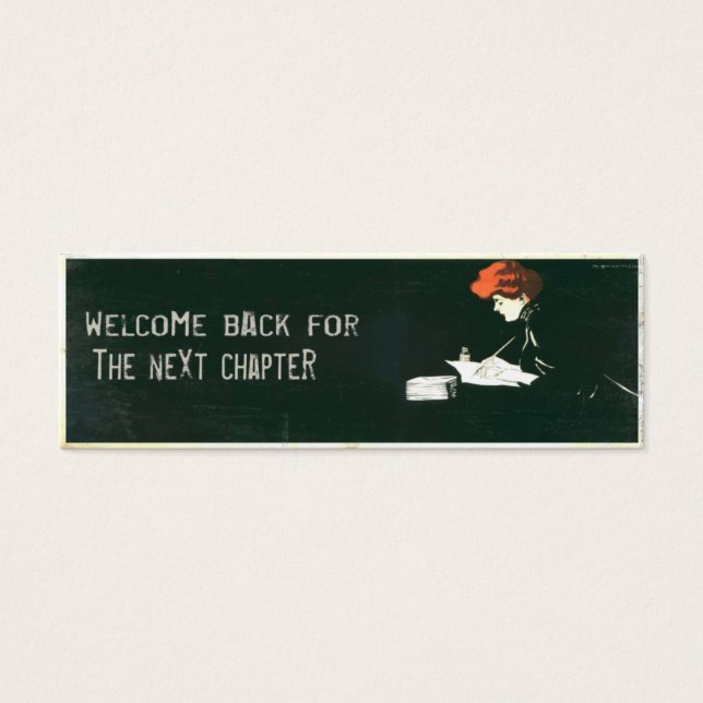 Vintage Bookmark Card with Nice Welcome Message (Front)