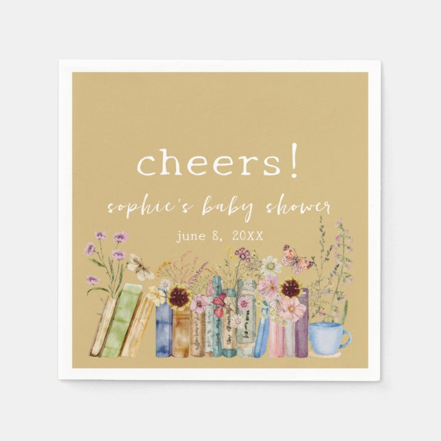 Vintage Books A New Chapter Baby Shower Napkin (Front)