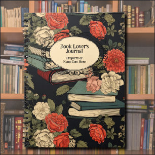 Vintage Books and Roses Reader's Journal Diary
