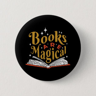Vintage Books Are Magical 6 Cm Round Badge