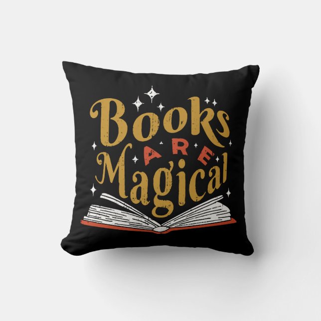 Vintage Books Are Magical Cushion (Front)