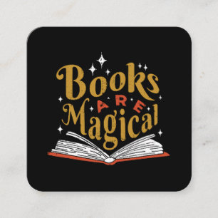 Vintage Books Are Magical Square Business Card