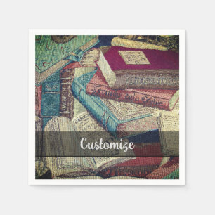 Vintage Books Background Napkin