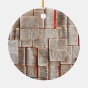 Vintage Books Ceramic Tree Decoration