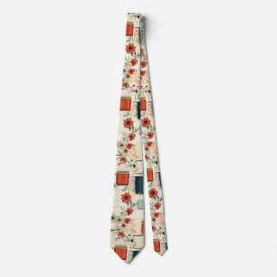 Vintage Books Coral Teal Floral Scrapbook Tie