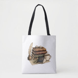 Vintage Books & Cosy Reading Nook Tote Bag