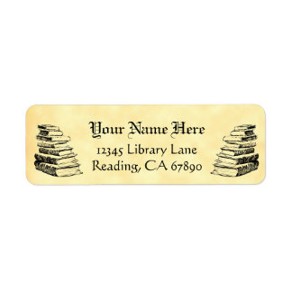 Vintage Books Custom Return Address Faux Parchment