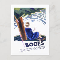 Vintage "Books for Your Vacation" Reading Poster