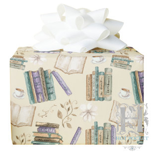 Vintage Books Gift Wrapping Paper - Cream