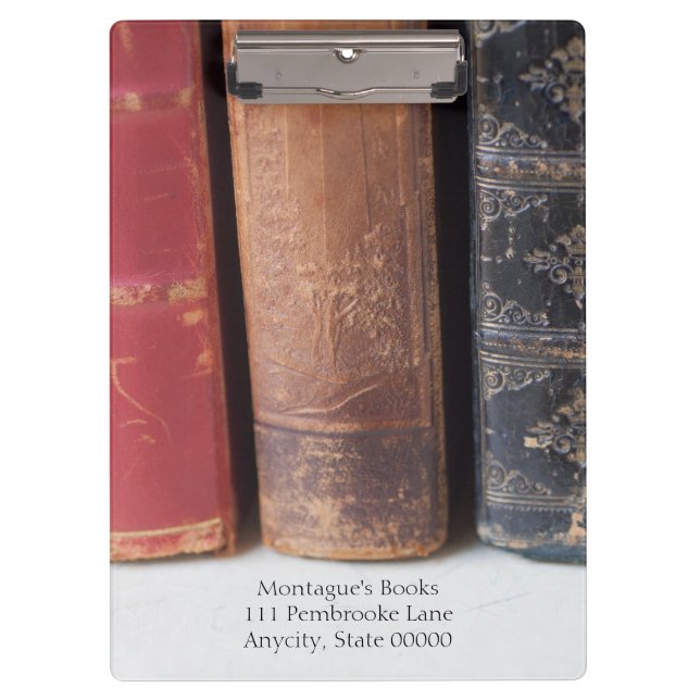 Vintage books in a row clipboard (Front)