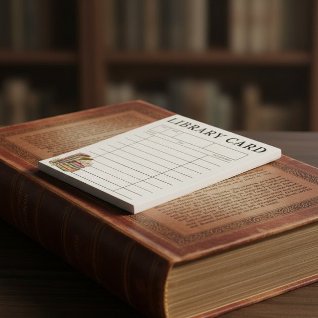 Vintage Books Library Card  Notepad (Creator Uploaded)