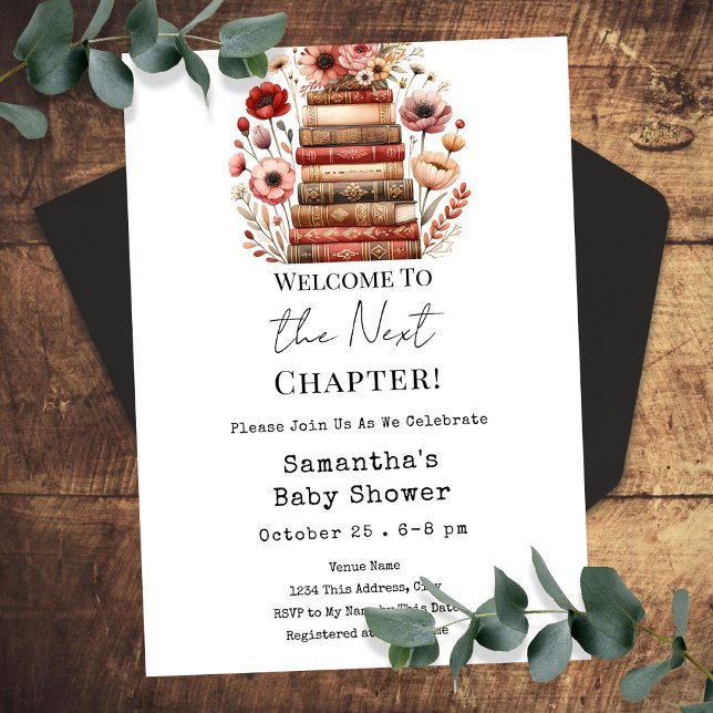 Vintage Books Next Chapter Baby Shower Invitation (Creator Uploaded)