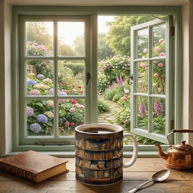 Vintage Books On Library Shelf Coffee Mug (Creator Uploaded)