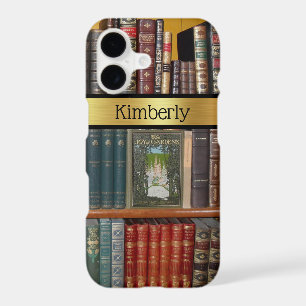 Vintage Books on Library Shelf Personalised  
