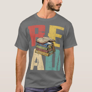 Vintage Books Reading Funny Reader Book Lover Men  T-Shirt