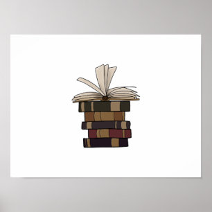 Vintage Books Stacked Poster