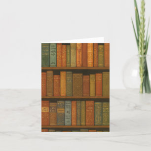 Vintage Bookshelf Illustration Thank You Card