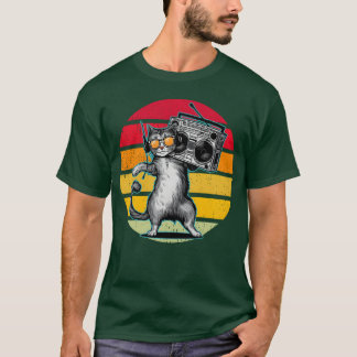 vintage boombo DJ Cat in Sunglasses dancing family T-Shirt