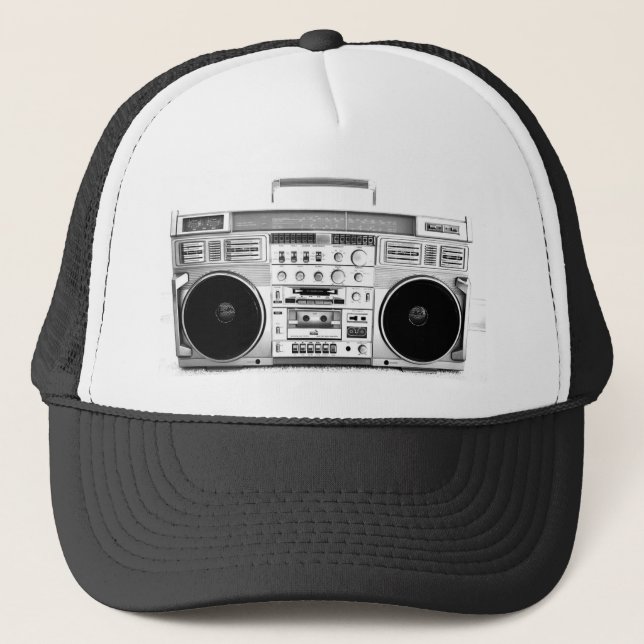 vintage boombox trucker hat (Front)