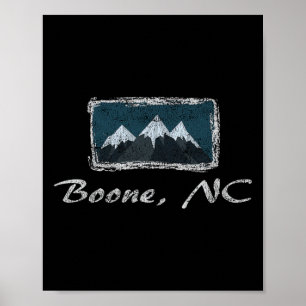 Vintage Boone North Carolina Winter Skiing Fun Poster